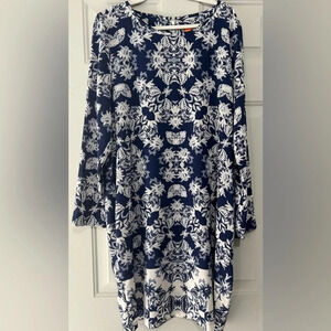 Joe Fresh Womens Dress Size 16 Blue White Floral Print